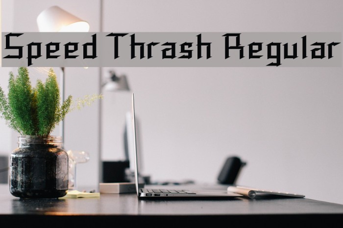Speed Thrash Regular Font examples