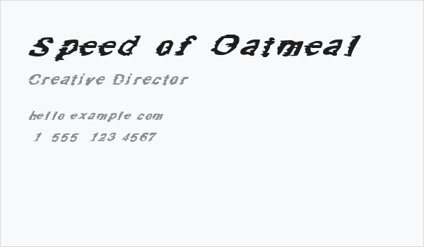 Speed of Oatmeal Business Card