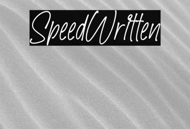SpeedWritten Font examples