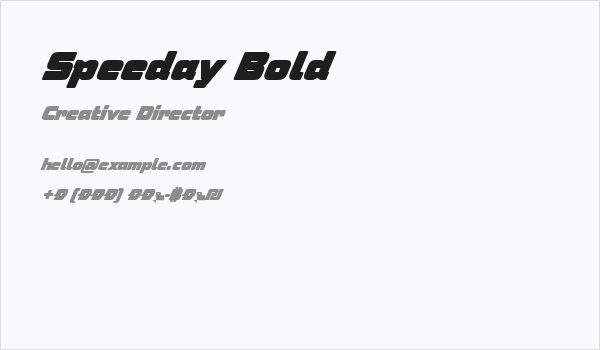 Speeday Bold Business Card