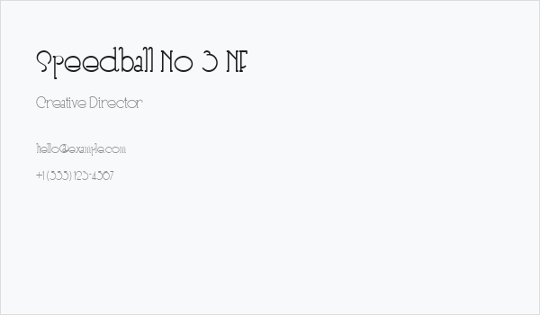Speedball No 3 NF Business Card