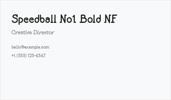 Speedball No1 Bold NF Business Card