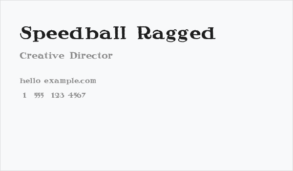 Speedball Ragged Business Card