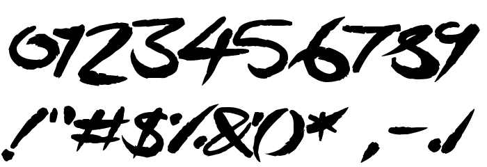 Speeding Brush Font OTHER CHARS