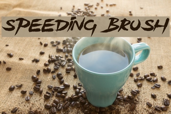 Speeding Brush Font examples