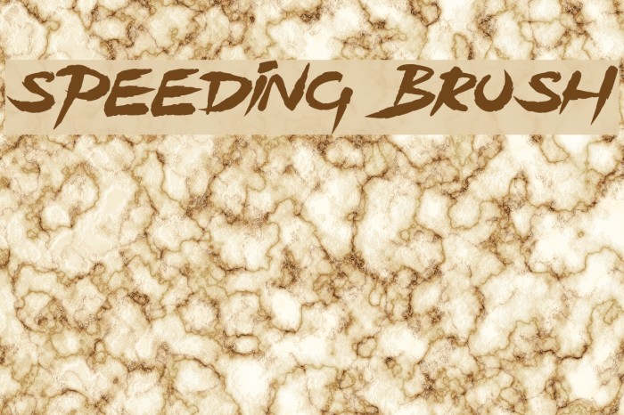 Speeding Brush Font examples