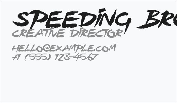 Speeding Brush Business Card