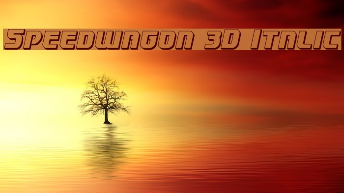 Speedwagon 3D Italic Font examples