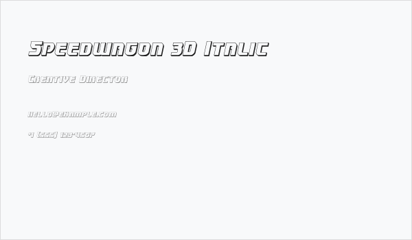 Speedwagon 3D Italic Business Card