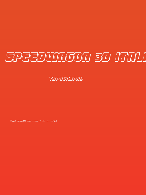 Speedwagon 3D Italic Poster