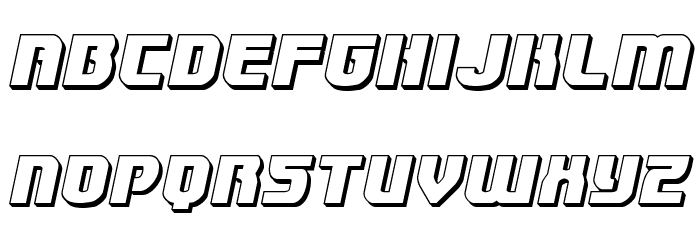 Speedwagon 3D Italic Font LOWERCASE