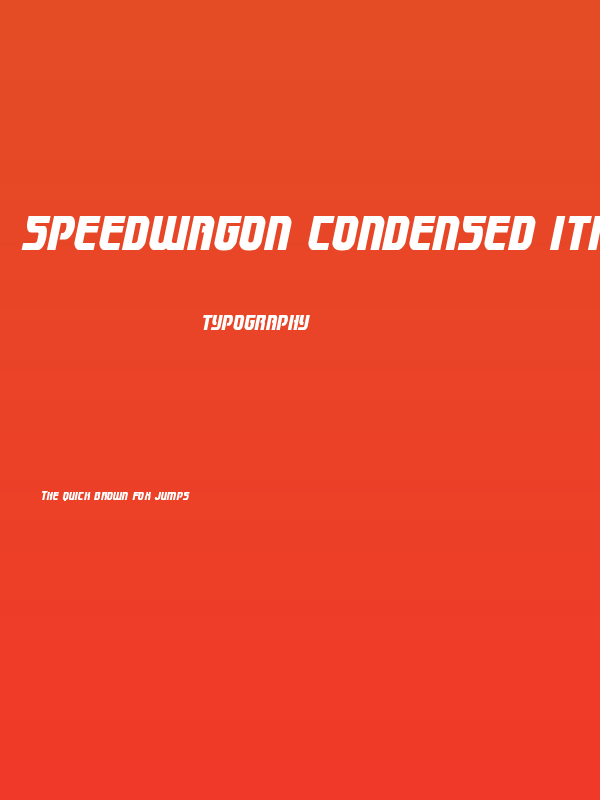 Speedwagon Condensed Italic Poster
