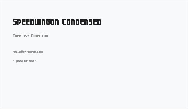 Speedwagon Condensed Business Card