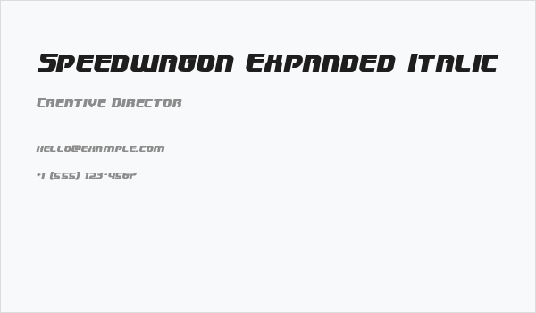Speedwagon Expanded Italic Business Card
