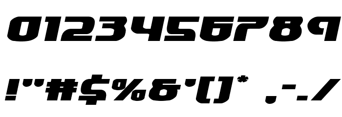 Speedwagon Extra-Expanded Italic Font OTHER CHARS