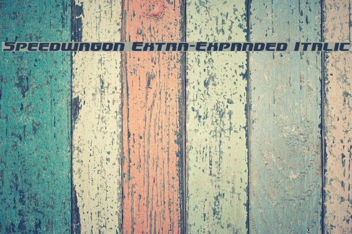 Speedwagon Extra-Expanded Italic Font examples
