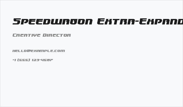 Speedwagon Extra-Expanded Italic Business Card
