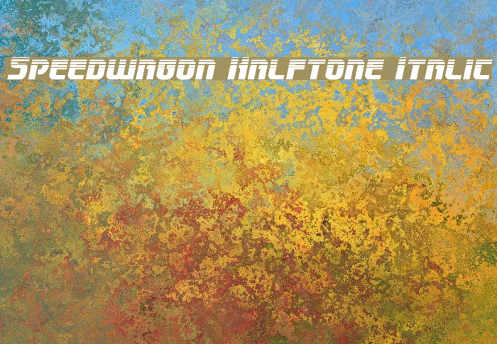 Speedwagon Halftone Italic Font examples