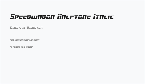 Speedwagon Halftone Italic Business Card