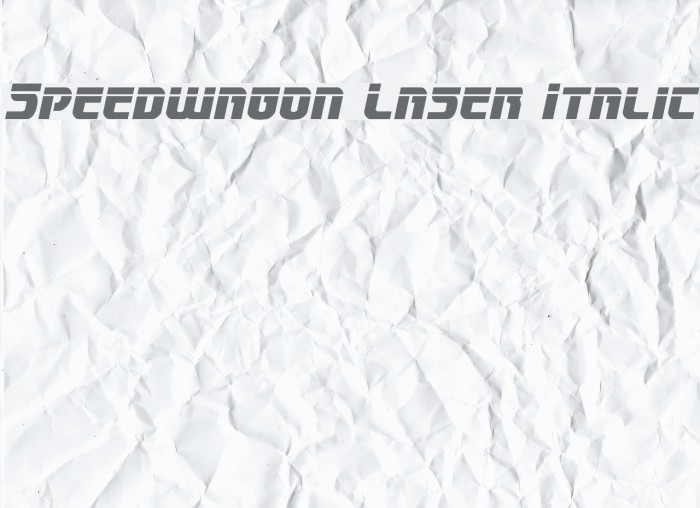 Speedwagon Laser Italic Font examples