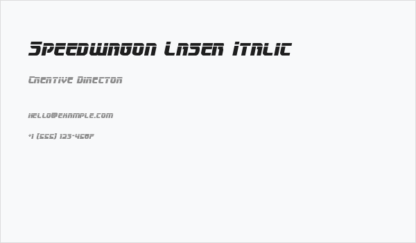 Speedwagon Laser Italic Business Card