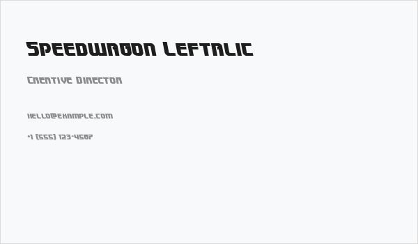Speedwagon Leftalic Business Card