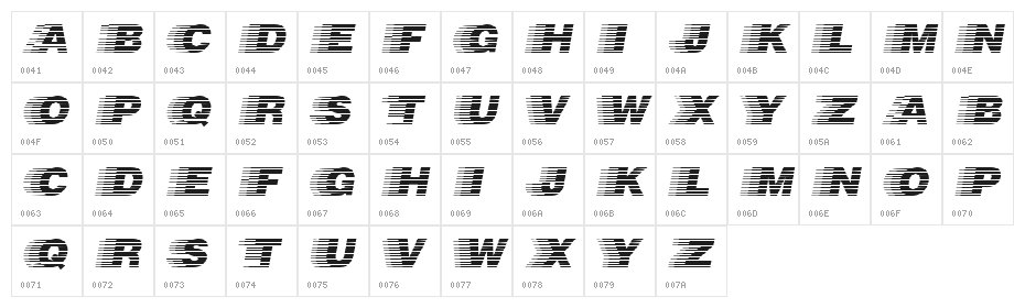 Speedway Character Map