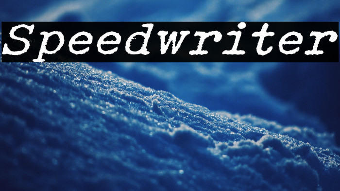 Speedwriter Example 2