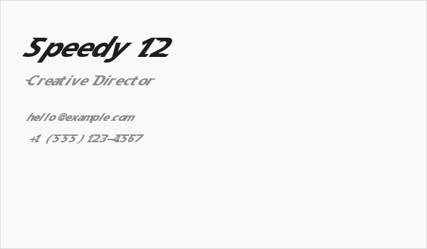Speedy 12 Business Card