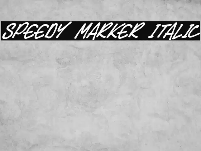 Speedy Marker Italic Font examples