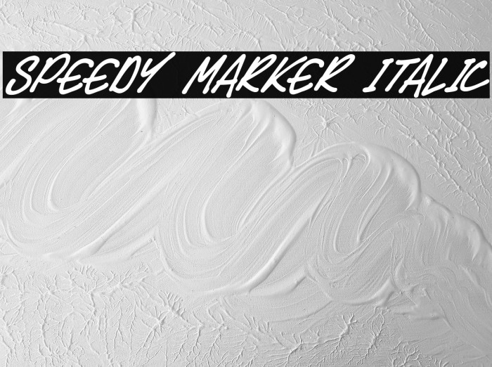 Speedy Marker Italic Font examples
