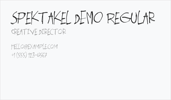 Spektakel DEMO Regular Business Card