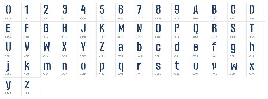 Spencer Regular Character Map