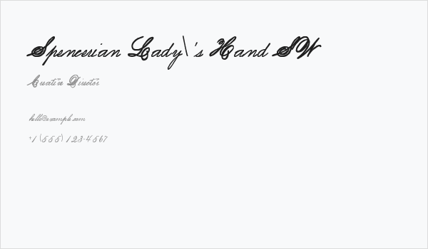 Spencerian Lady's Hand SW Business Card