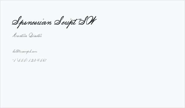 Spencerian Script SW Business Card
