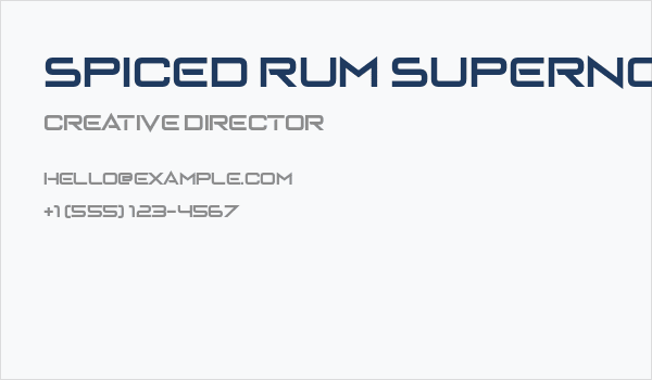 Spiced Rum Supernova Straight Business Card