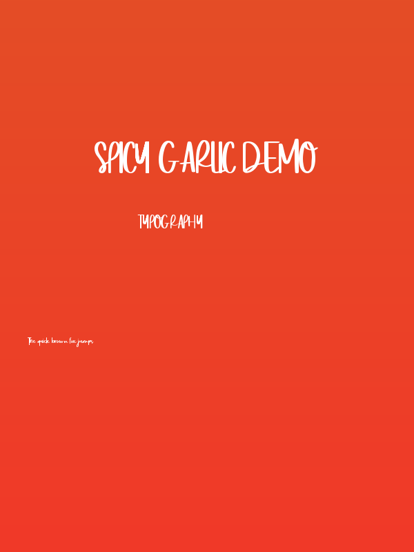 Spicy Garlic Demo Poster