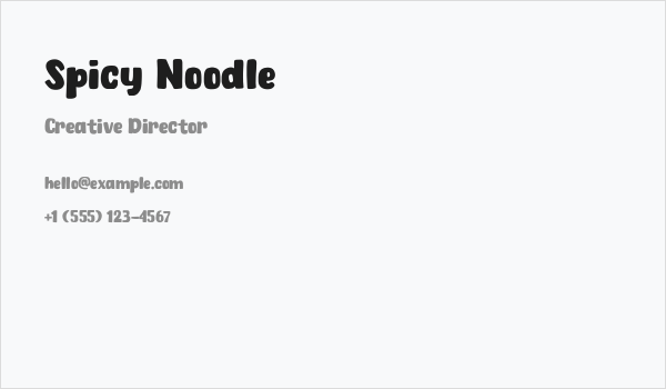 Spicy Noodle Business Card