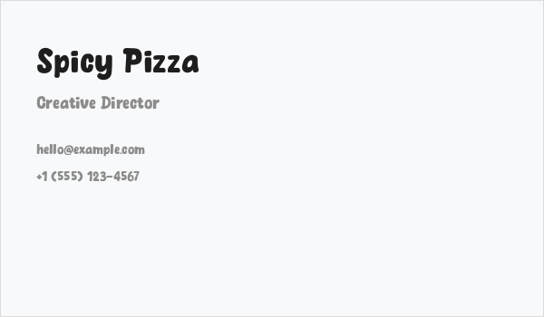 Spicy Pizza Business Card