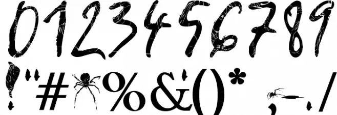 Spider Bite Bold Font Alte caractere