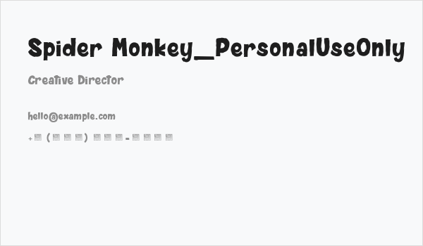 Spider Monkey_PersonalUseOnly Business Card