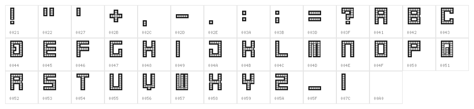 Spiderling Regular Character Map