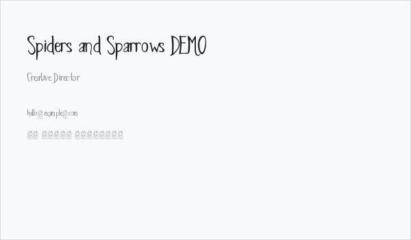 Spiders and Sparrows DEMO Business Card