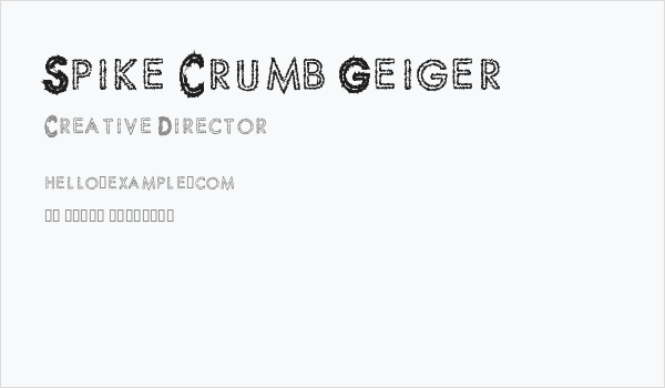 Spike Crumb Geiger Business Card