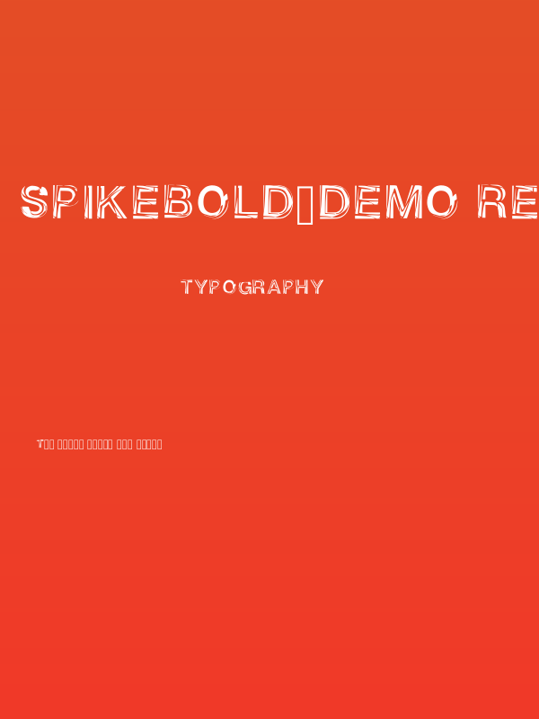 Spikebold_demo Regular Poster