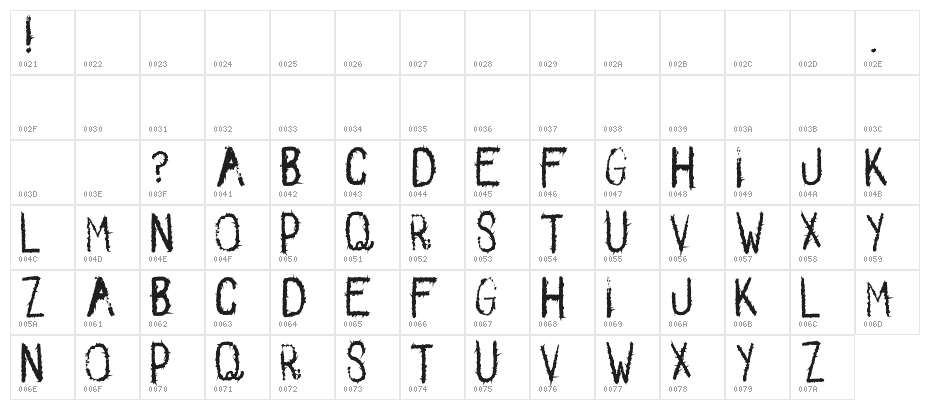 Spikes-Regular Character Map