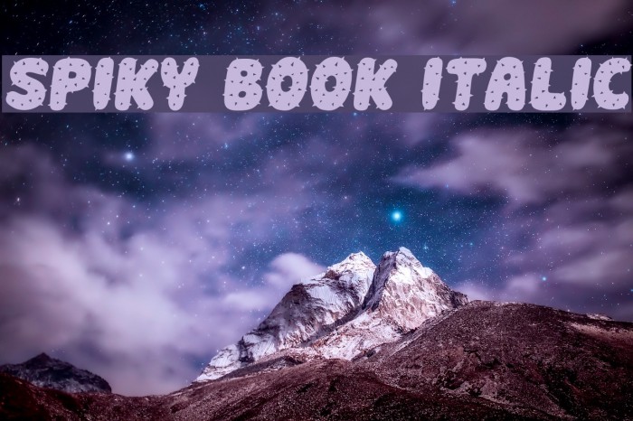 Spiky Book Italic Font examples