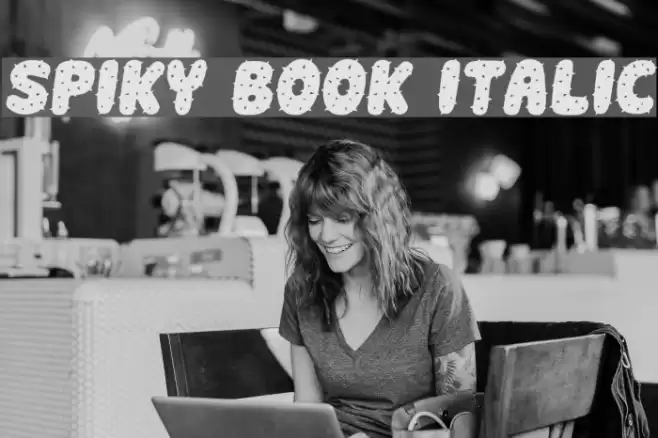 Spiky Book Italic Font examples