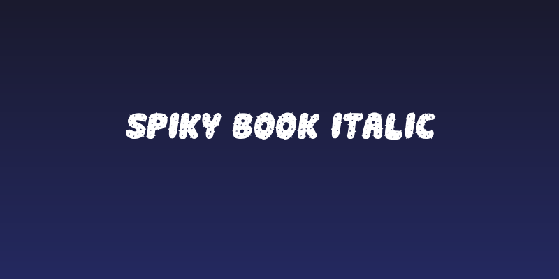 Spiky Book Italic Social Header