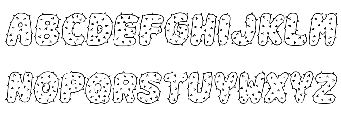 Spiky Italic Font LOWERCASE